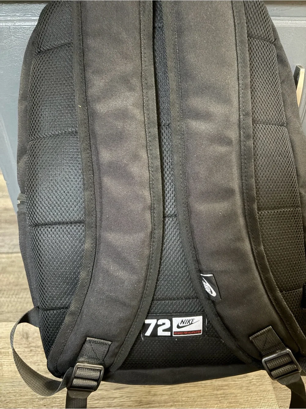 Nike Black Backpack with White Swoosh Logo
